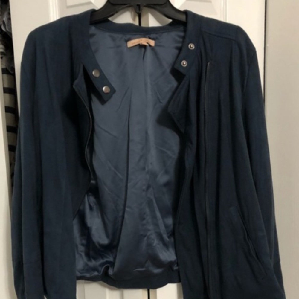 Navy moto jacket